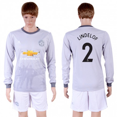 Manchester United #2 Lindelof Sec Away Long Sleeves Soccer Club Jersey - Click Image to Close